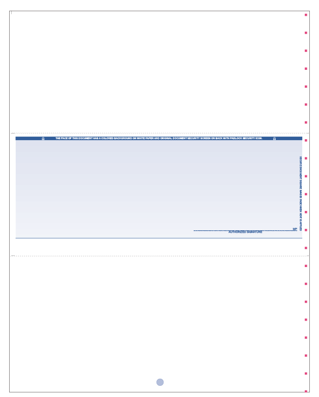 Blank Laser Voucher Check (Sig Line Only)